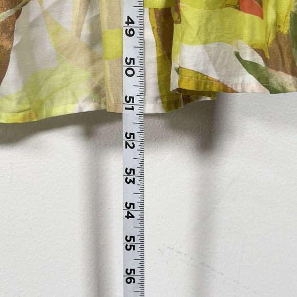 H&M Strappy Midi Dress Womens Sz M Cream Floral Drawstring Detail - Picture 13 of 13